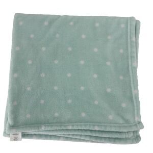 Cloud Island Mint Green White Polka Dots Baby Blanket Plush Security Lovey 29x29